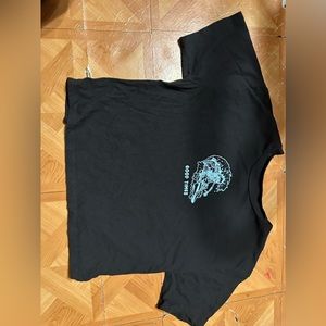 Good Times No Regrets light blue tee crop top